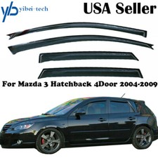 4 X Window Visors Deflector Rain Guard Black For Mazda 3 2004-2008 09 Hatchback picture