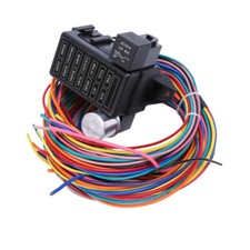 14 Circuit Universal Wire Harness 14 Fuse 12v Street Hot Rat Muscle Rod Wiring picture