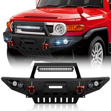 Front Bumper w/ Winch Plate, Skid Plate For 2007-2014 1st Gen Toyota FJ Cruiser picture