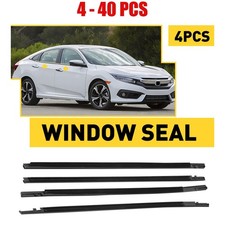 Fit Honda Civic Sedan 2016-21 4-40X Weatherstrip Moulding Trim Window Seal Belt picture