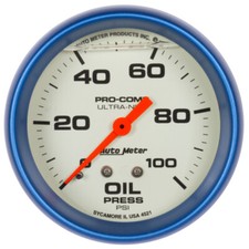 Autometer Ultra-Nite 2-5/8in 0-100 PSI Liquid Filled Mechanical Glow In Dark Oil picture