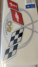 C5 Corvette 50th Anniversary Domed Decal Flag Fits Air Bridge Duct On Engine picture
