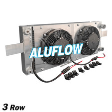 Universal Pocket Tucked Aluminum Radiator＋Fan For Honda Civic CRX-RH249525 3 ros picture