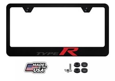 Type R Honda Civic License Plate Frame | Black | Sport Racing | Premium Metal picture