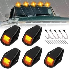 Smoked Cab Top Roof Marker LED Lights Amber For 1973-1997 Ford F150 F250 F350 x5 picture