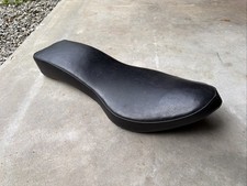 Vintage Harley Triumph Chopper Custom Smooth Cobra Seat Black Vinyl Bates Style picture