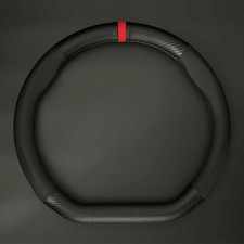 For Chevrolet Camaro 2016-2024 D-Shaped Steering Wheel Cover Matte Carbon Fiber picture