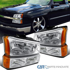 Fits 03-07 Chevy Silverado 1500 2500 Avalanche Headlights+Parking Bumper Lamps picture