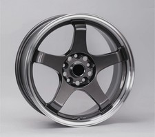 (4) 18x9.5 +20 Wheels 5x4.5 (5x114.3) 73.1CB Gunmetal Lip Rims Fits G35 G37 350Z picture