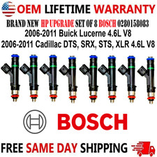 New HP UPGRADE BOSCH 8 pcs Fuel Injectors for 2006-2011 Cadillac & Buick 4.6L V8 picture