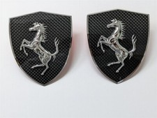 Ferrari 360 365 Carbon Fiber Fender Shield Badge Emblem Set picture