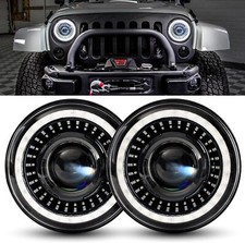 2X 7 Inch Round LED Headlights Starry Dragon Eyes DRL For Jeep Wrangler JK TJ CJ picture