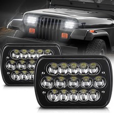 Pair 5X7/7X6 LED Headlights For Jeep Cherokee XJ 1984-2001 Wrangler YJ 1986-1995 picture