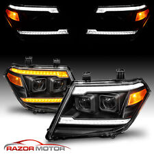 2009-2020 For Frontier LED DRL Switchback Sequential Signal Black Headlights picture