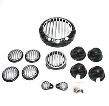 Headlight & Indicator Protector Grill Fits For Royal Enfield Reborn Black/Silver picture