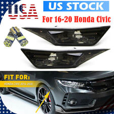 FOR 2016-2021 HONDA CIVIC SMOKED SIDE MARKER LAMP TURN SIGNAL LIGHT W/ LED BULBS picture