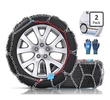 AUVEBY XM-140 Snow Tire Chains Set of 2 Quick Fit Auto Fixing Passenger SUV picture
