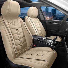 Beige Full Set Car 5 Seat Cover Cushion Faux Leather for Cadillac XT5 2017-2023 picture