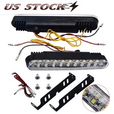 2x 30 LED Car Daytime Running Lights DRL Fog Lamp with Turn Signal White Amber picture