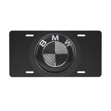 BMW 12 x 6 in License Plate Stamped Metal Tag for Car, Truck Black picture
