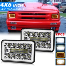 2pcs 4x6Inch Halo LED Headlights Hi/Lo Beam DRL For Chevrolet S10 1995 1996 1997 picture