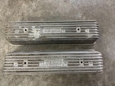 RARE 1955-58 Oldsmobile Weiand Finned Aluminum Valve Covers (Pair) Weld Repairs picture