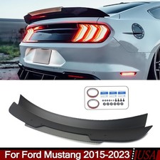 Fit 2015-23 Ford Mustang Smoked+Black Highkick Wickerbill Trunk Spoiler Wing Lip picture