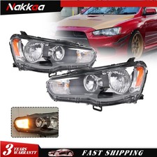 Pair For 2008-17 Mitsubishi Lancer EVO X Headlights Headlamps Halogen Set LH+RH picture