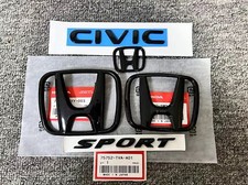 Gloss Black Logo Emblem Set Fits for Honda Civic 2022-2025 Sport Sedan picture