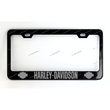 HARLEY DAVIDSON Custom Made Black Metal License Plate Frame  +Screw Caps picture