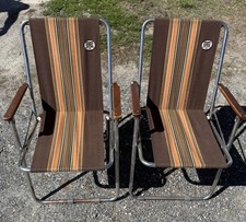 Vintage A&E Systems Brown Folding RV Chairs Airstream picture