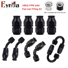 10PACK AN6 6AN PTFE Teflon Hose End Fitting Adapter Kit E85 Oil Fuel Gas Line picture
