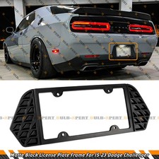 For 2015-2023 Dodge Challenger Matt Black Rear License Plate Frame Holder Panel picture