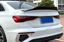 Rear Trunk R Style Duckbill Spoiler For 2022-2026 Audi A3 S3 Sedan Glossy Black picture