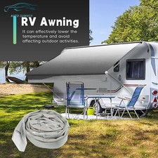 RV Awning Replacement Fabric Camper 9-20 Feet Weatherproof Vinyl Blue/Gray Fade picture