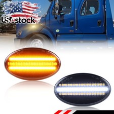 Smoke LED Front Fender Hood Side Marker Signal Light For Freightliner M2 106 112 picture
