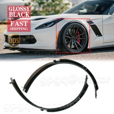 For Corvette C7 2014-2019 Glossy Black Front Wheel Trim Fender Flares Extensions picture