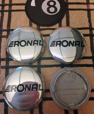 New Set 4 Ronal Custom Polished Chrome Cheel Center Caps Part #003-0201 Rarest. picture