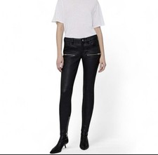 Lamb Leather Biker Pants Brand New W Tags by Anine Bing Size 27 picture