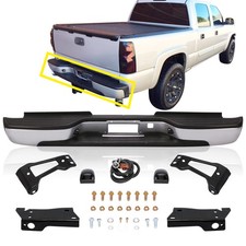 For Silverado Sierra 2500 3500 HD Rear Painted Silver Steel Rear Face Bumper Bar picture