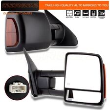 For 2007-2017 Toyota Tundra Side Tow Mirrors Power Heated Turn Signal Black Pair picture