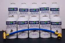 R134a Replacement Refrigerant with dye, 10 CANS, Charging Hose. picture