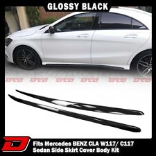  14-19 Fit Mercedes BENZ CLA W117 C117 4D Side Skirt Cover Body Kit Color Black picture