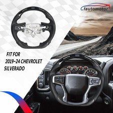 LED Carbon Fiber Sport Steering Wheel Fit2020+ Chevy Silverado 1500 2500 3500 picture
