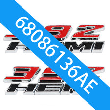 2PCS Set 392 Left Right Badges Side Fender Emblems 3D Raised Decals Black Red picture