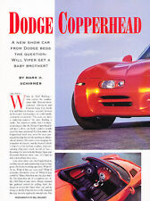 1997 Dodge Copperhead Concept Original Car Review Print Article J510 picture