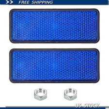 2 Pcs Blue Universal Rear Safety Reflectors, Plastic Reflective Warning Reflecto picture