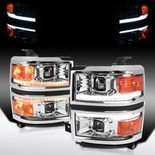 Fit 2014-2015 Chevy Silverado 1500 Sequential LED Signal Projector Headlights picture