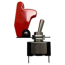 Heavy Duty On Off Metal Toggle Switch 10A 12V & Red Switch Flip Up Cover picture