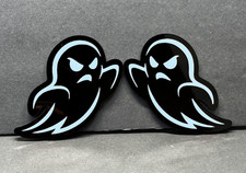 Halloween Ghost Car Emblem Badge, Custom Acrylic Car Fender/Trunk Decoration 2PC picture